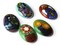 5 18mm x 13mm Christmas Cabochons Multi-Color Glass Limoges Porcelain Flat Back Cabochons